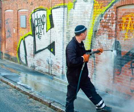 Pressure Washing Graffiti
